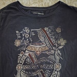 Lucky Brand Queen Playing Card Tee Shirt. New.